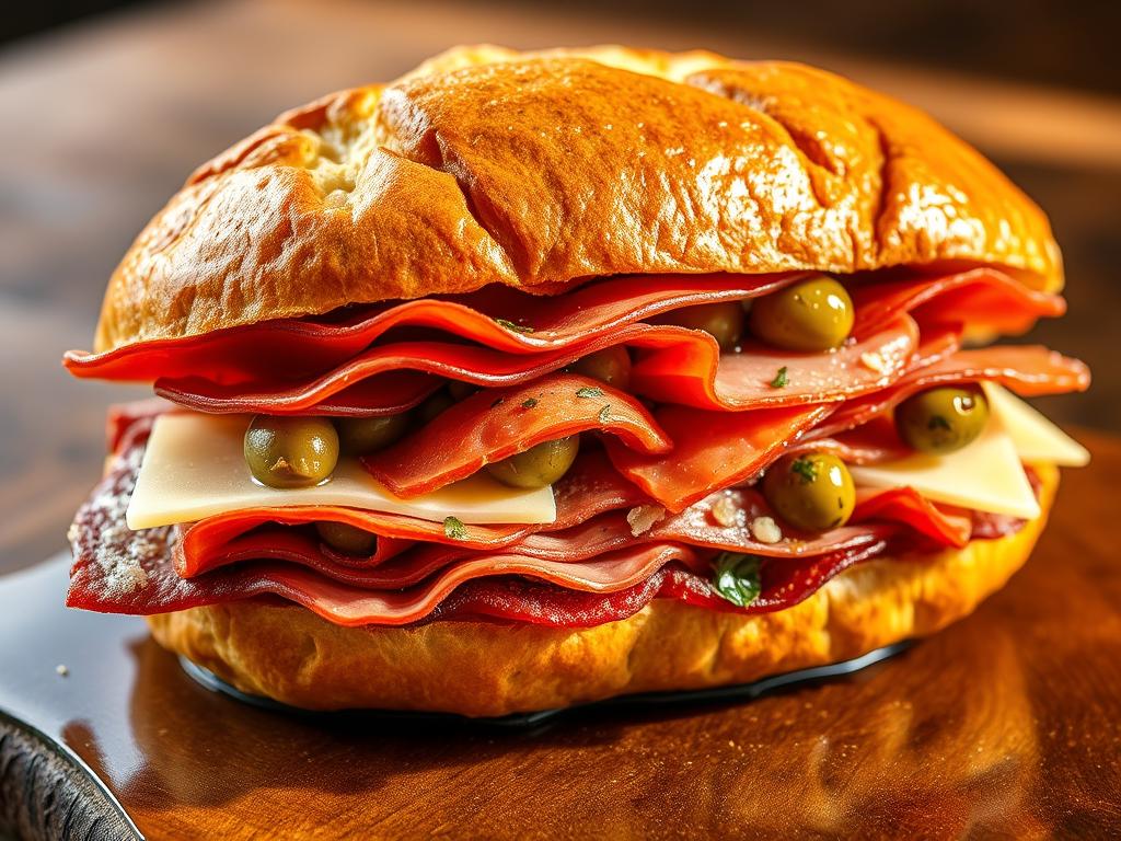 Classic Italian Muffuletta Sandwich