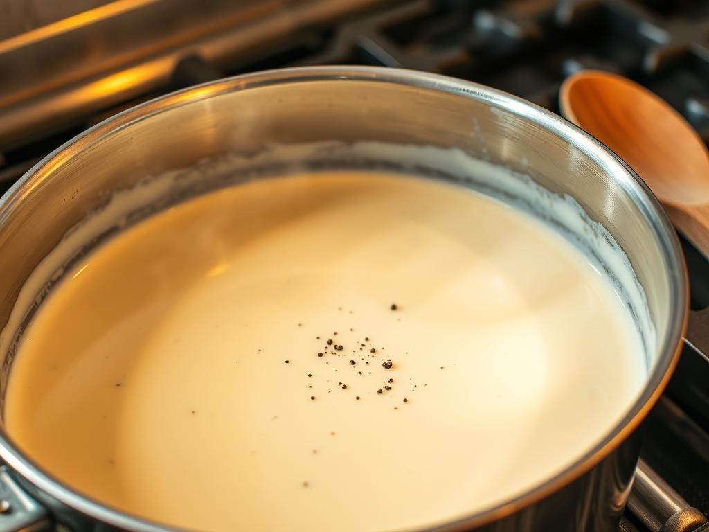 Creamy Alfredo Sauce Preparation