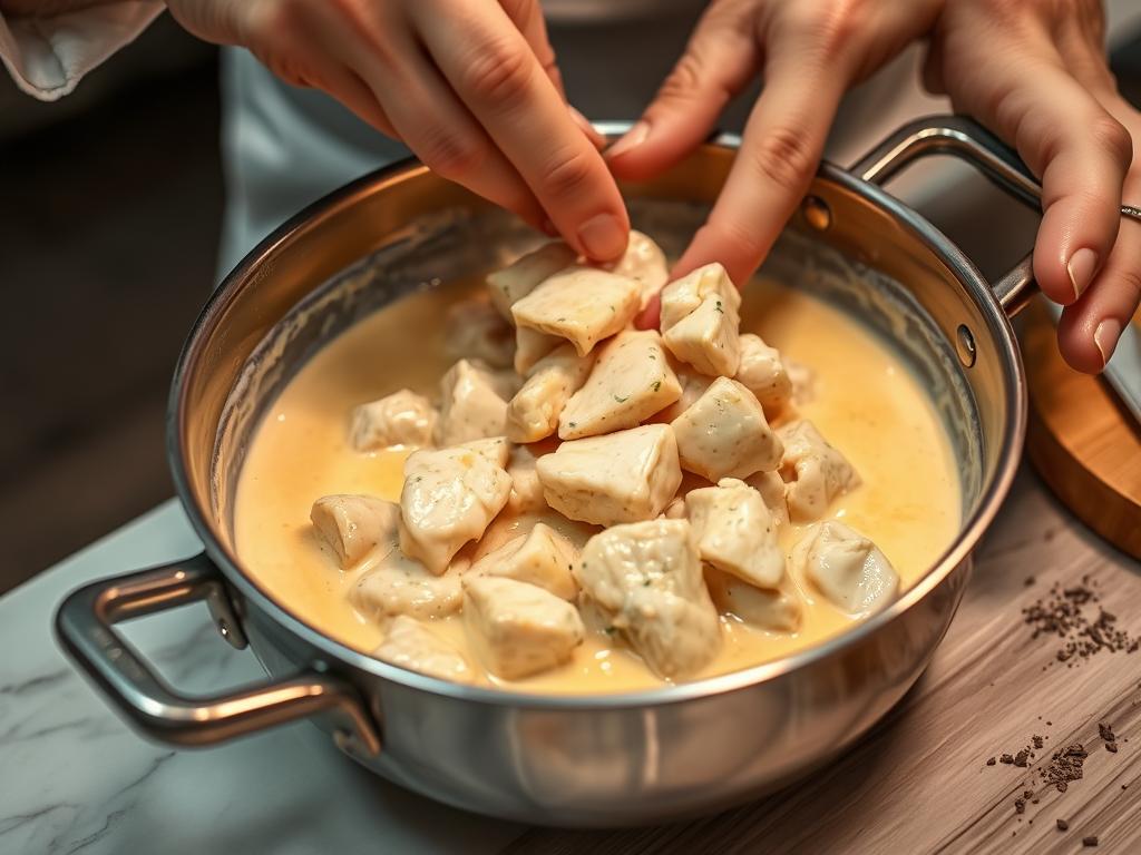 Creamy Chicken Sauce Preparation