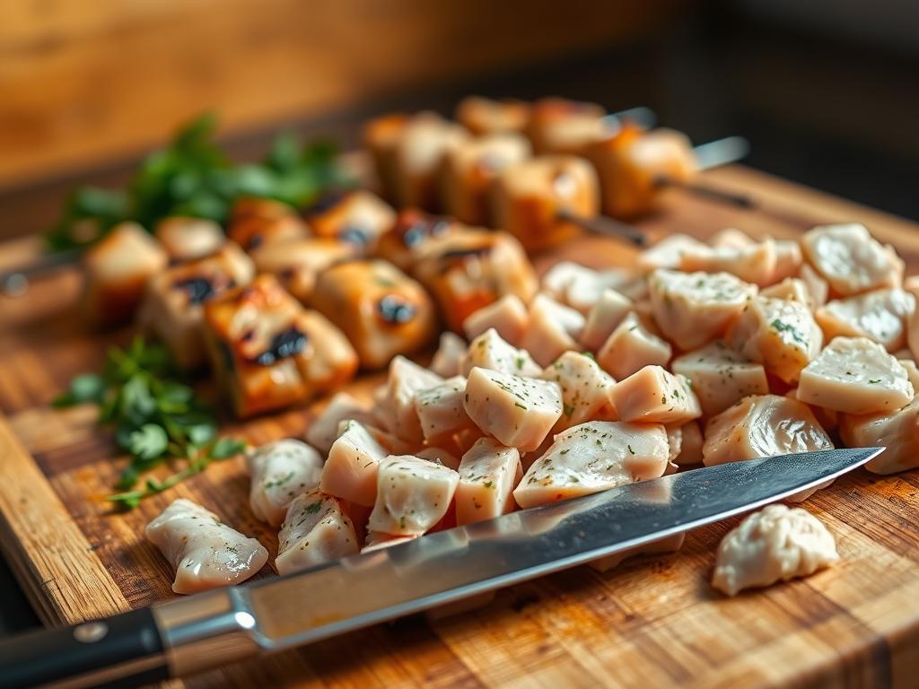 Grilled Chicken Skewers Preparation