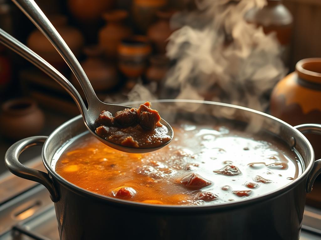 Mexican Birria Consommé Preparation