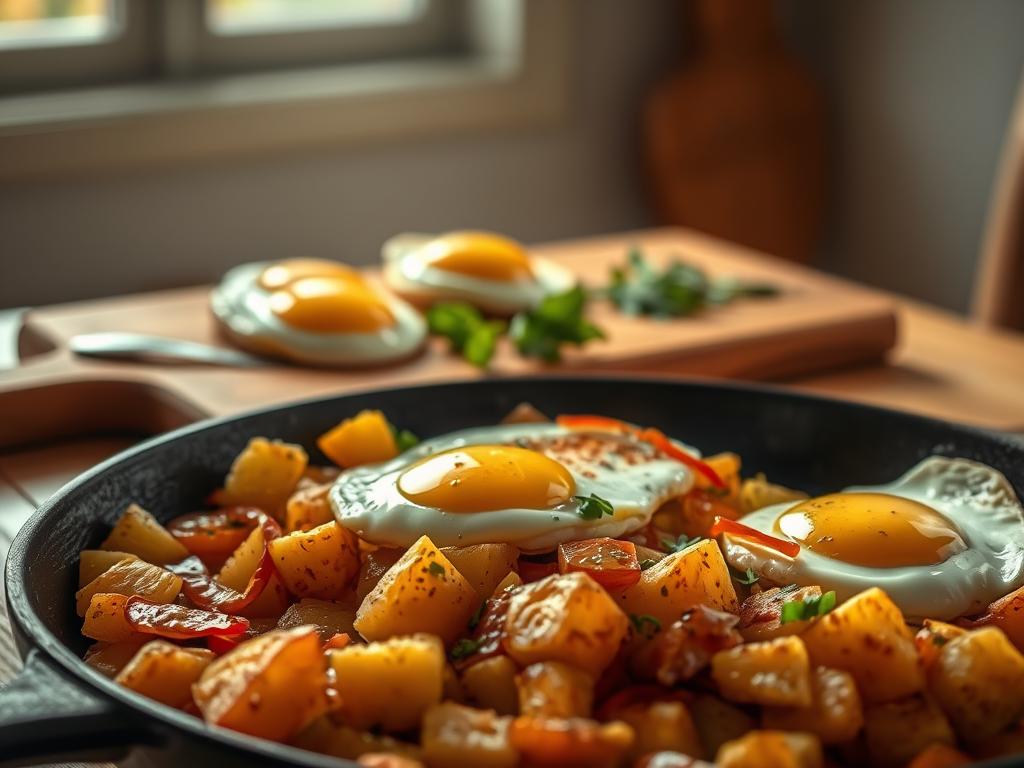 Potato Hash with Eggs