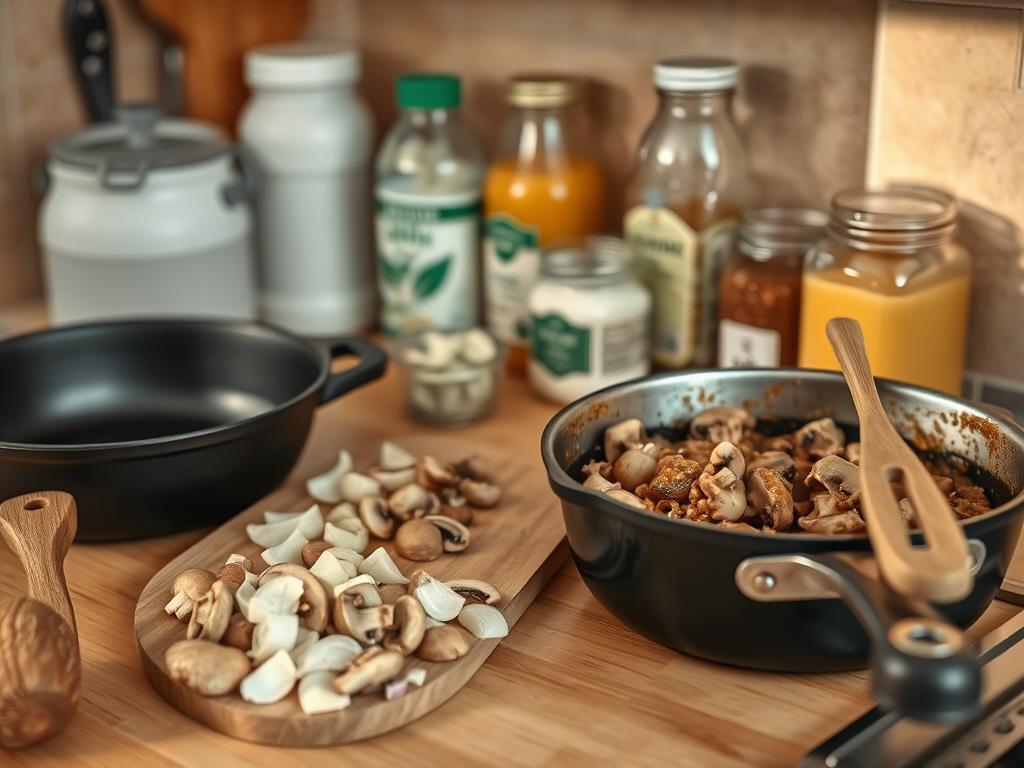 Vegetarian Stroganoff Cooking Equipment