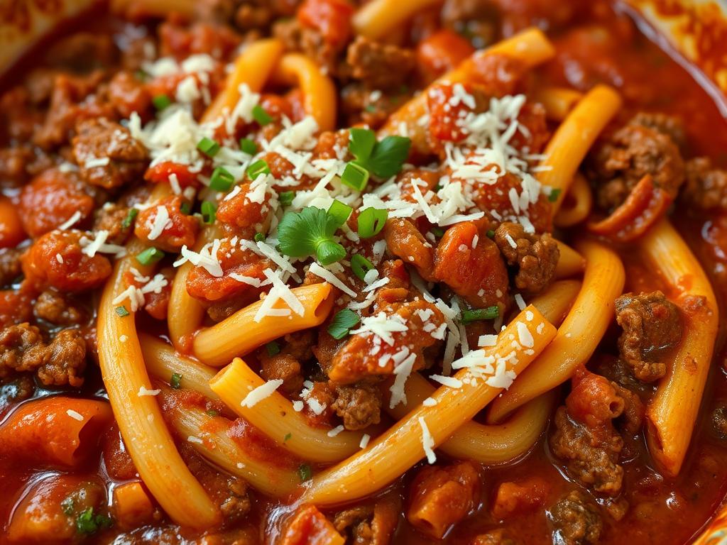 hamburger beef pasta​