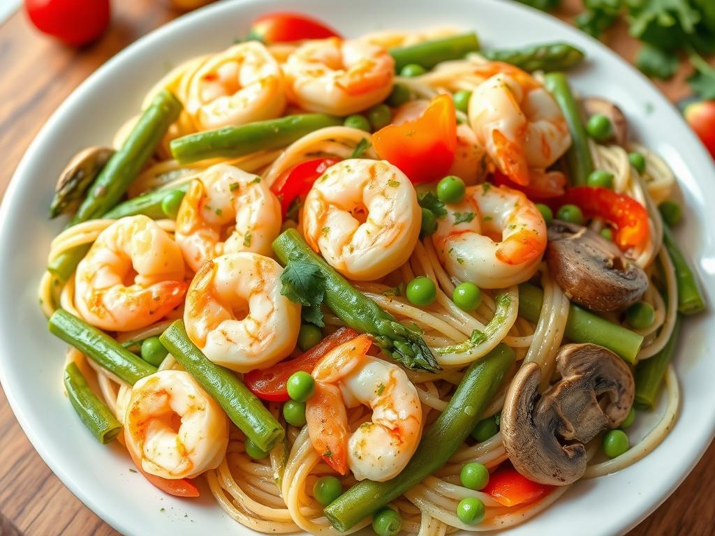 shrimp pasta primavera​