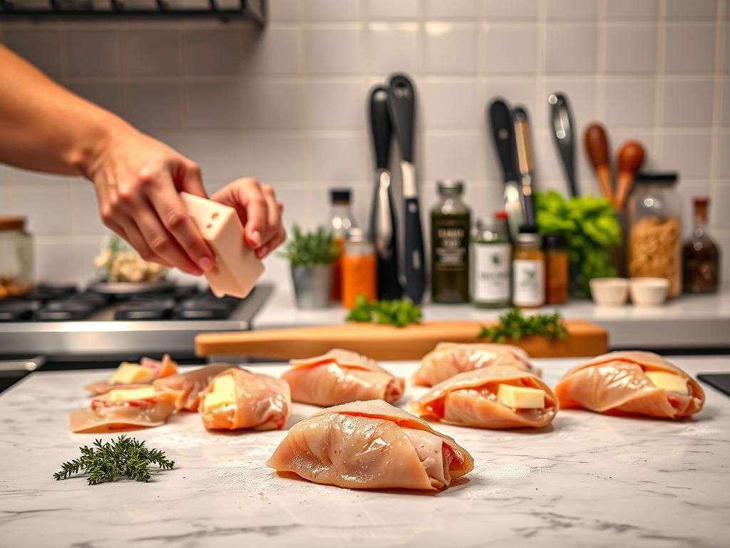 Chicken Cordon Bleu Preparation Steps