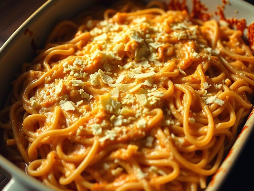 Creamy Spaghetti Casserole Cheese Sauce