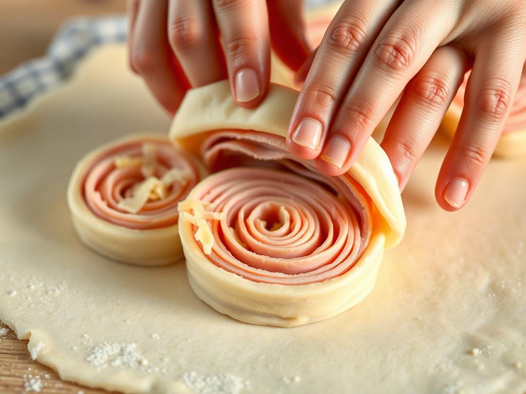 Ham and Cheese Pinwheel Assembly