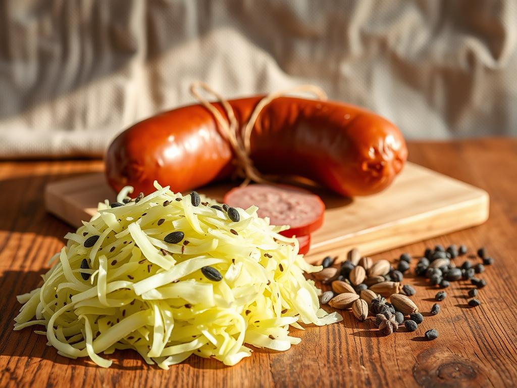 Polish Sausage and Sauerkraut Ingredients