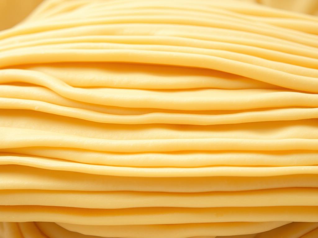 A neatly arranged, close-up view of freshly prepared dough layers, showcasing their intricate, seamless structure. The dough appears soft, pliable, and evenly rolled out, with a subtle sheen that hints at the rich, buttery texture. Warm, diffused lighting casts gentle shadows, highlighting the delicate folds and curves of the layers, creating a sense of depth and dimension. The composition is clean, emphasizing the technical precision and attention to detail required to achieve this flawless layering technique, essential for crafting a perfectly flaky and indulgent crescent roll cheesecake.