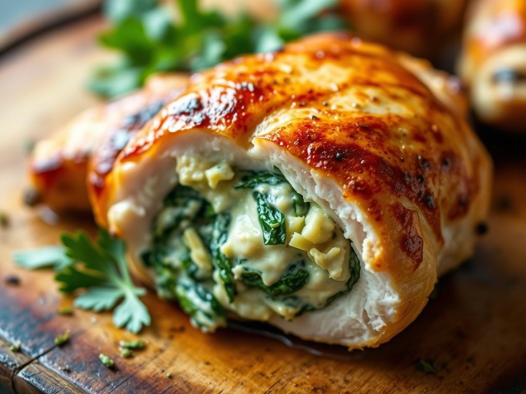 spinach artichoke stuffed chicken​